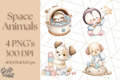 Kawaii Space Creatures Clipart PNG, Galaxy Alien Clip Art Product Image 1