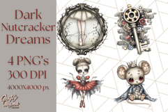 Dark Nutcracker Clipart Gothic Holiday Ballet PNG, Christmas Product Image 1