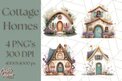 Whimsical Cottagecore Cottage PNG Clipart, Fairy House Png Product Image 1