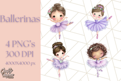 Ballerina Clipart PNG, Cute Ballet Girl Illustration Art Product Image 1