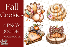 Fall Cookie Clipart PNG, Autumn Sweets Pumpkin Cookies Product Image 1