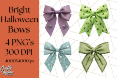 Halloween Bow Clipart, Bright Holiday Ribbon PNG Product Image 1