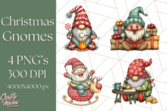 Christmas Gnome Clipart, Holiday Gnomes PNG Illustrations Product Image 1