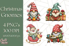 Christmas Gnome Clipart, Holiday Gnomes PNG Illustrations Product Image 1