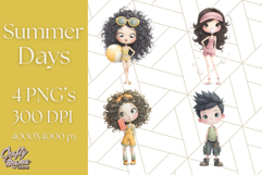 Summer Days Clipart, Whimsical Kids PNG Graphics Product Image 1