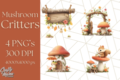 Whimsical Woodland Animal Village PNG Clipart Fantasy Forest Product Image 1