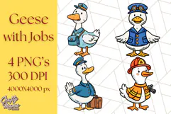 Goose Occupation Clipart PNG, Cute Job-Themed Graphics Product Image 1
