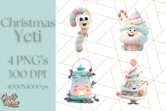 Kawaii Christmas Yeti PNG Clipart, Cute Bigfoot Holiday Art Product Image 1