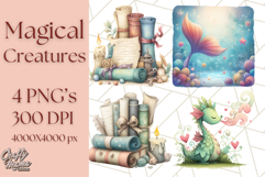 Magical Creatures Clipart PNG, Fantasy Animals Png Product Image 1