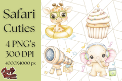 Safari Baby Animal Clipart PNG, Jungle Outfits Baby Animals Product Image 1