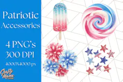 Patriotic Accessories Clipart PNG for 4th of July Product Image 1