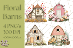 Vintage Cottagecore Barn PNG Clipart, Farmhouse Style Product Image 1