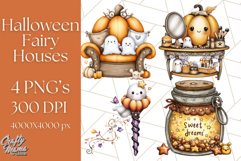 Halloween Fairy House Clipart PNG, Spooky Cottage Art Product Image 1