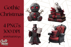 Gothic Christmas Clipart Dark Holiday PNG, Dark Christmas Product Image 1