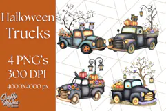 Halloween Cottagecore Truck PNG Clipart, Fall Style Clip Art Product Image 1