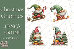 Christmas Gnome Clipart, Holiday Gnomes PNG Illustrations Product Image 1