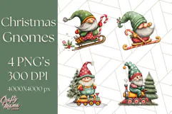 Christmas Gnome Clipart, Holiday Gnomes PNG Illustrations Product Image 1