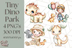 Cute Cartoon Dinosaur Clipart PNG, Prehistoric Animals PNG Product Image 1