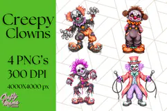 Creepy Clown Halloween PNG Clipart, Spooky Circus Art Product Image 1