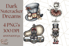 Dark Nutcracker Clipart Gothic Holiday Ballet PNG, Christmas Product Image 1