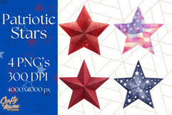 Patriotic Star Clipart PNG, Stars 4th of July PNG Graphic Product Image 1