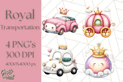 Royal Carriage & Princess Vehicle PNG Clipart for Fairytales Product Image 1