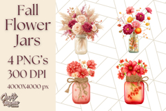 Fall Mason Jar Flowers PNG Clipart Product Image 1