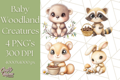 Woodland Nursery Baby Animals And Fantasy Forest PNG Clipart Product Image 1