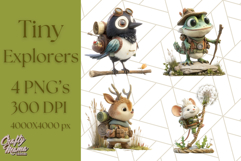Tiny Explorers Clipart PNG, Animal Adventure PNG Product Image 1