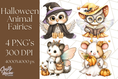 Halloween Fairy Animal Clipart PNG, Cute Spooky Creatures Product Image 1
