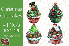 Christmas Cupcake PNG Clipart, Cute Food PNG, Holiday Treat Product Image 1