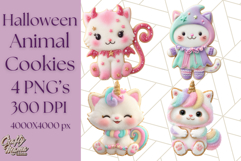 Halloween Animal Cookie Clipart, Frosted Sugar Cookies Png Product Image 1