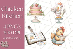 Cottagecore Kitchen Chicken Clipart PNG, Fairytale Style Product Image 1