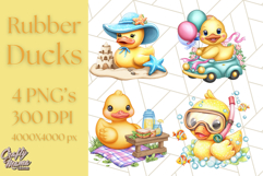 Summer Rubber Duck Clipart PNG, Cute Yellow Ducks Clip Art Product Image 1