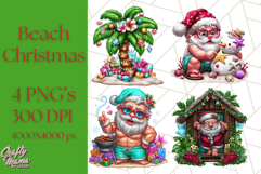 Summer Christmas Clipart PNG, Tropical Holiday Art Clip Art Product Image 1
