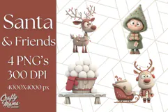 Santa Claus Clipart, North Pole Holiday PNG Graphics Product Image 1