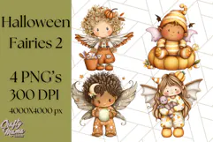 Halloween Fairy Clipart PNG, Spooky Cute Character Art Product Image 1