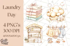 Cozy Laundry Day Clipart PNG Pastel Home Decor, Home Png Product Image 1