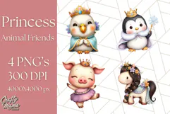 Princess Animal PNG Clipart with Crowns & Royal Accessories Product Image 1