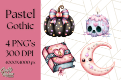 Pastel Goth Halloween PNG Clipart, Creepy Cute Art Product Image 1
