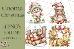 Scandinavian Christmas Gnomes Clipart PNG, Cute Gnome Png Product Image 1