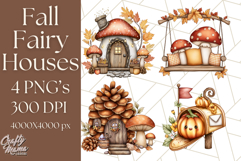 Fall Fairy House Clipart PNG, Autumn Homes and Decor Product Image 1
