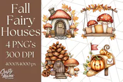 Fall Fairy House Clipart PNG, Autumn Homes and Decor Product Image 1