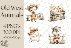 Wild West Animals PNG Clipart, Cowboy & Saloon Scenes Product Image 1
