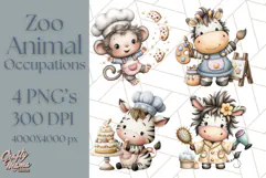 Zoo Animal Occupations PNG, Cute Career Clipart Product Image 1