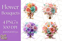 Pastel Flower Bouquet PNG Clipart, Elegant Floral Art Product Image 1