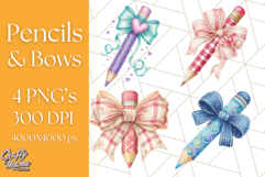 Chubby Pencil With Bows PNG Clipart, Cute School Supply Png Product Image 1