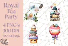 Princess Tea Party PNG Clipart with Teacups &amp; Fancy Treats Product Image 1