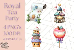 Princess Tea Party PNG Clipart with Teacups & Fancy Treats Product Image 1