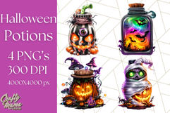 Bright Halloween Potion Bottle PNG Clipart, Holiday Elements Product Image 1